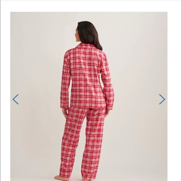 Retro Christmas Plaid Women's Flannel Pajama Set - Picture 2 of 4